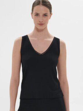 Simone Perele 1C9900.015 Aurore Sleeveless Tank/Loungewear Black M Viscose NWT